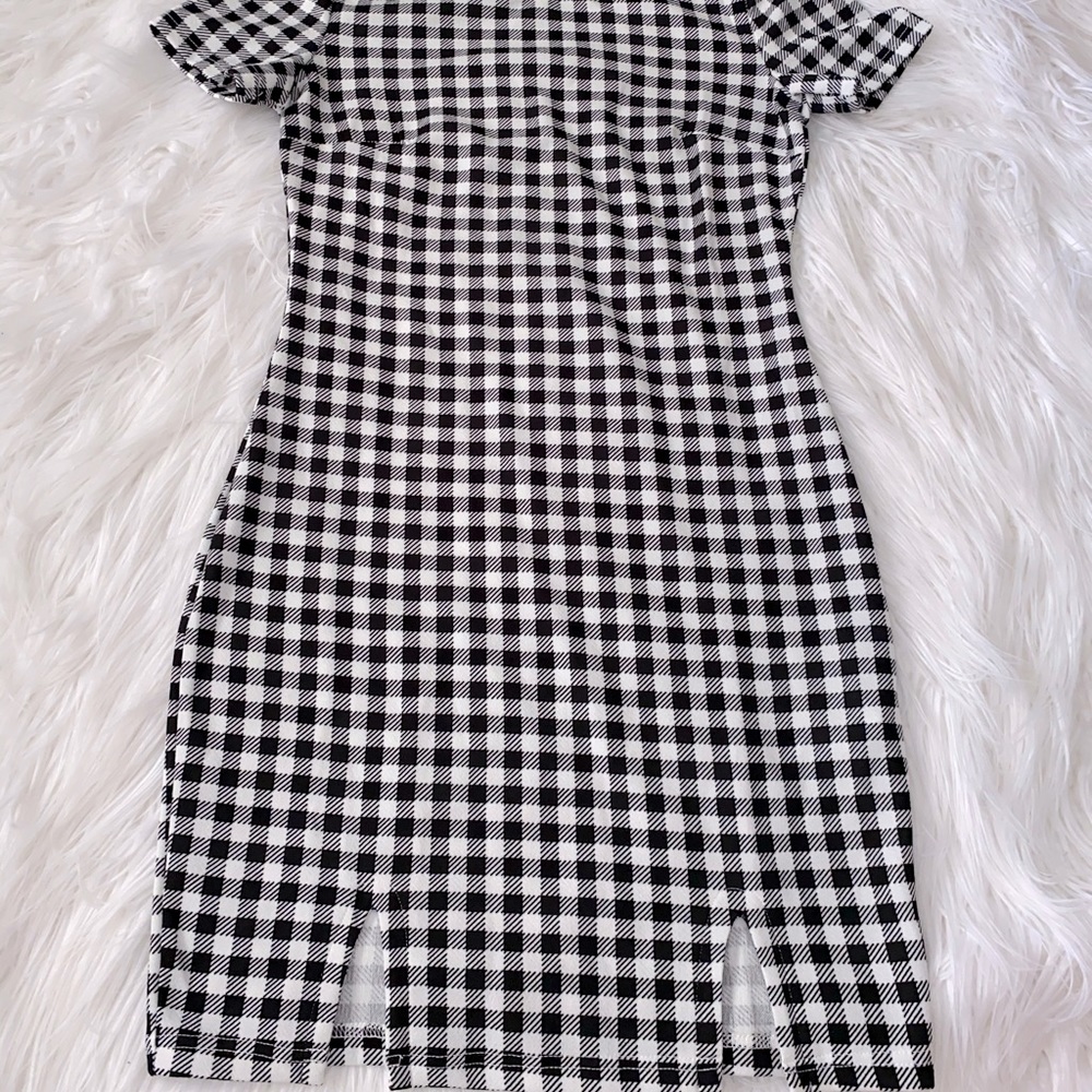 checkered bodycon dress